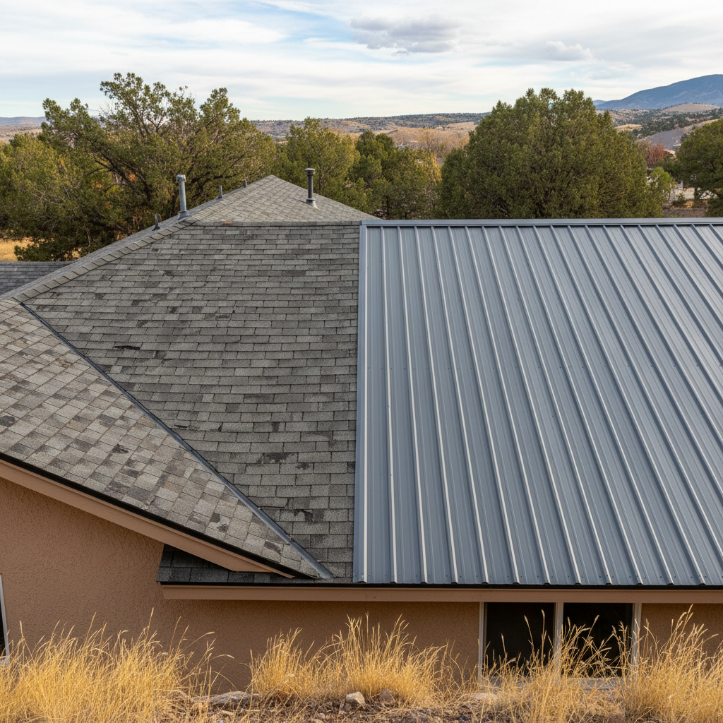 Completed metal roofing work at a residential property in Ogden, UT