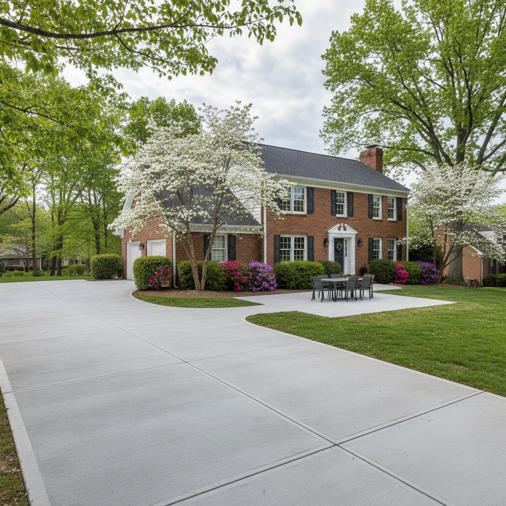 Completed concrete repair work at a residential property in Richmond, VA