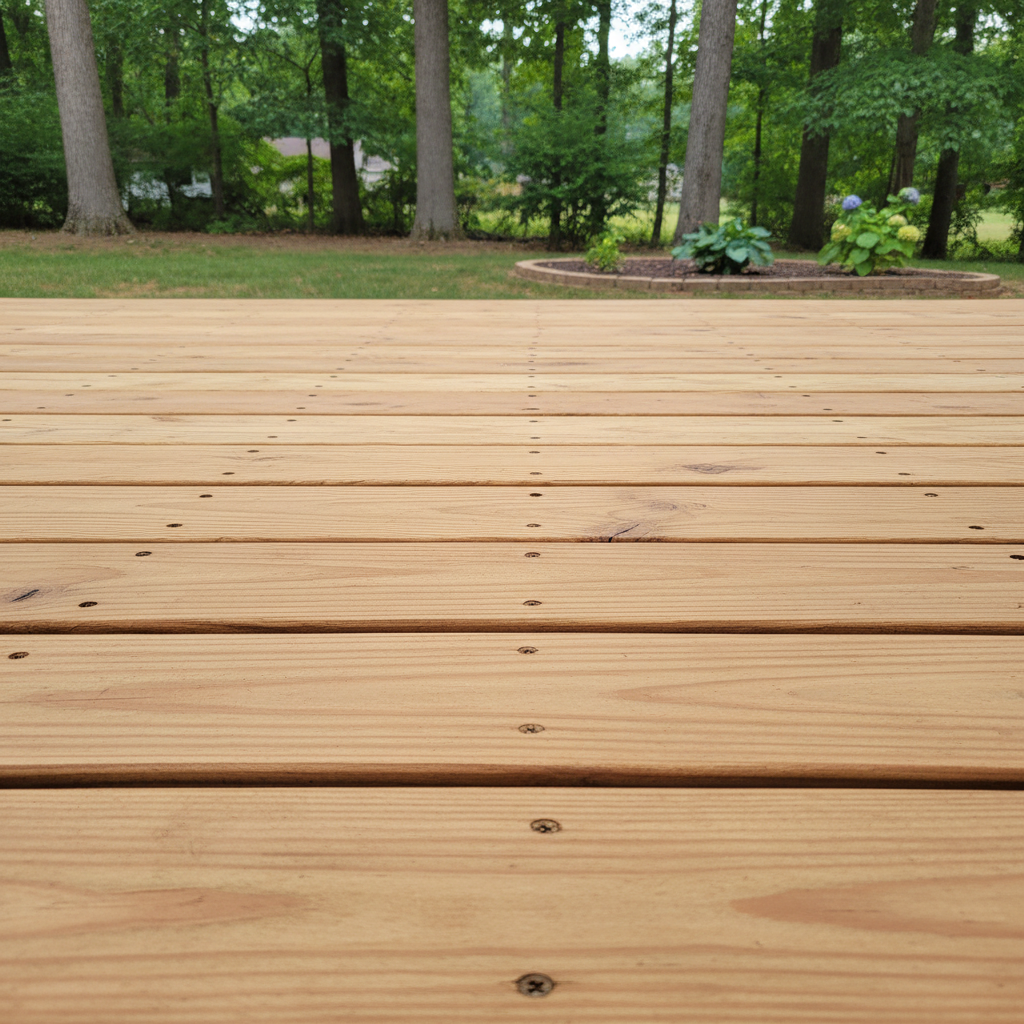 Completed deck construction work at a residential property in Dumfries, VA
