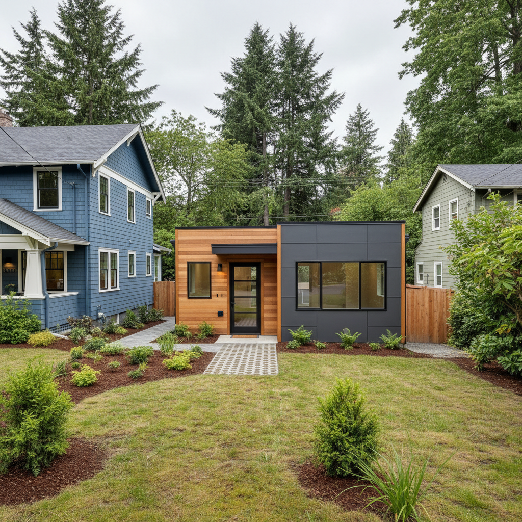 Completed garage conversion work at a residential property in Seattle, WA
