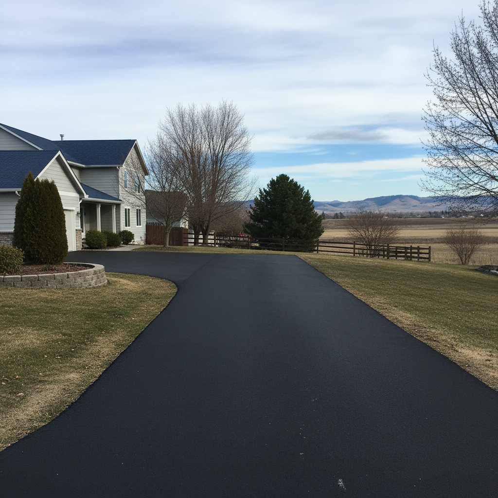 Completed asphalt paving work at a residential property in Pasco, WA