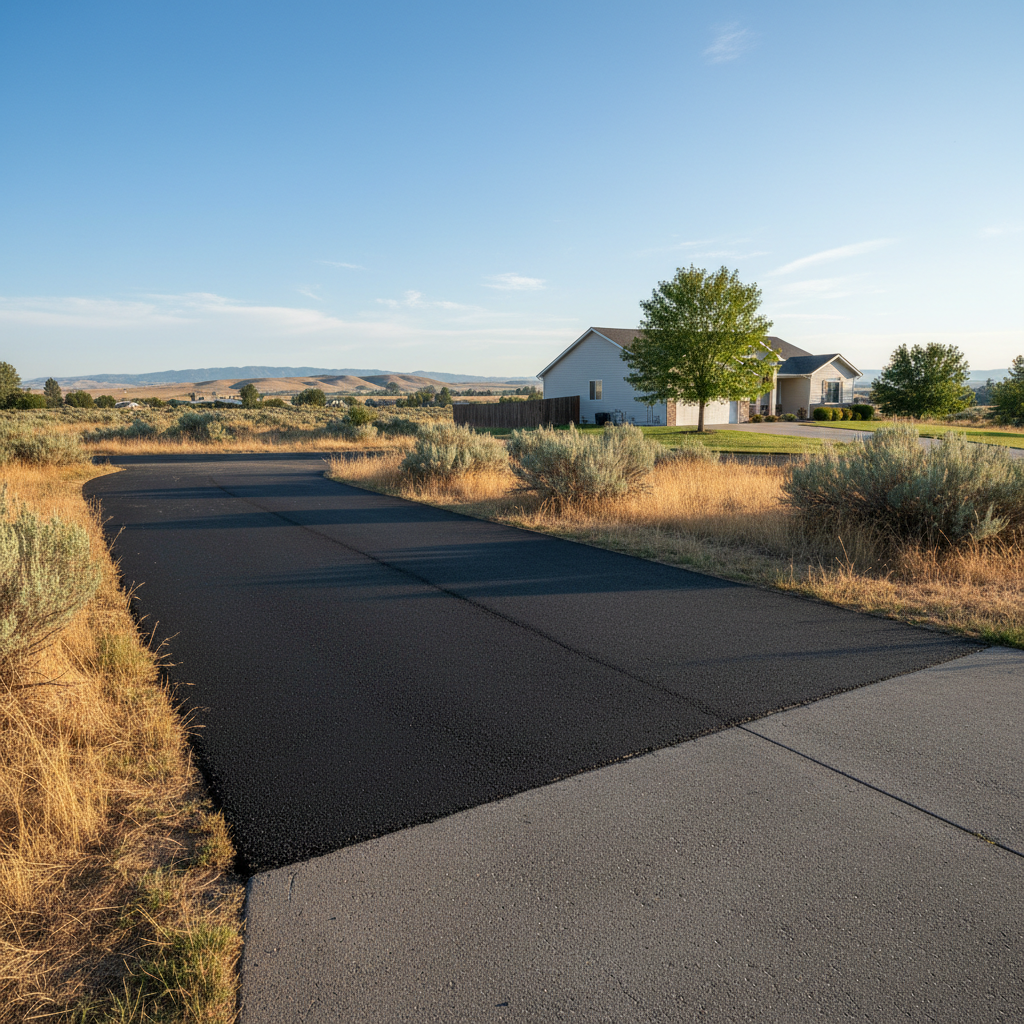 Completed asphalt patching work at a residential property in Pasco, WA