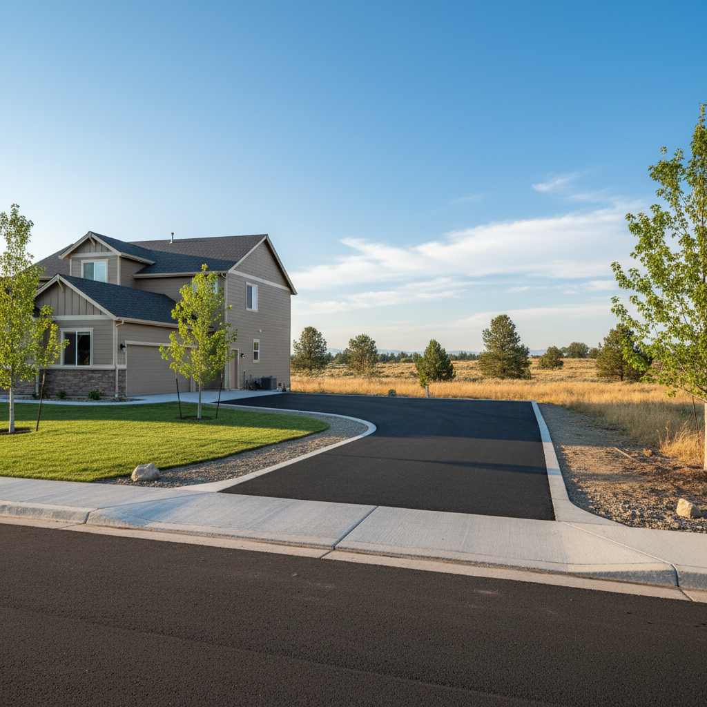 Completed asphalt paving work at a residential property in Pasco, WA