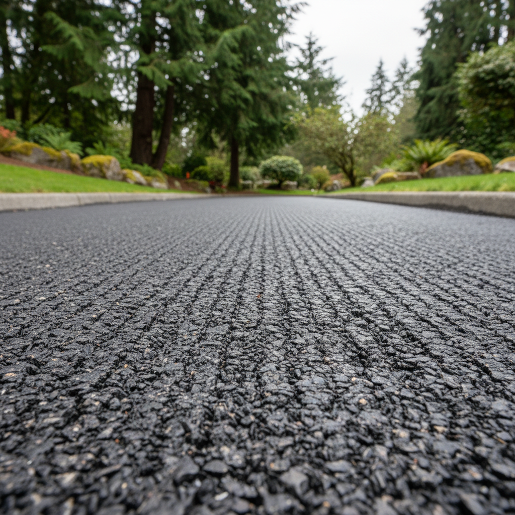 Completed asphalt milling work at a residential property in Redmond, WA