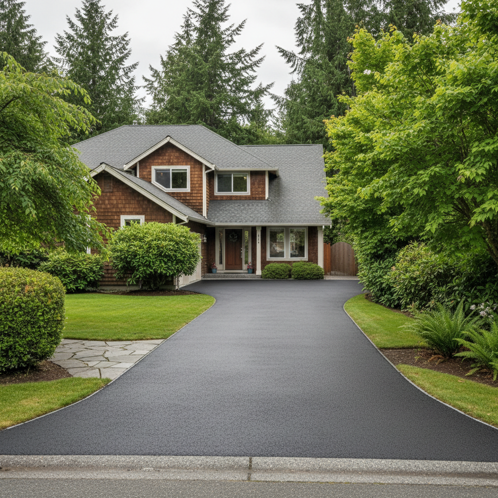 Completed slurry coating work at a residential property in Redmond, WA
