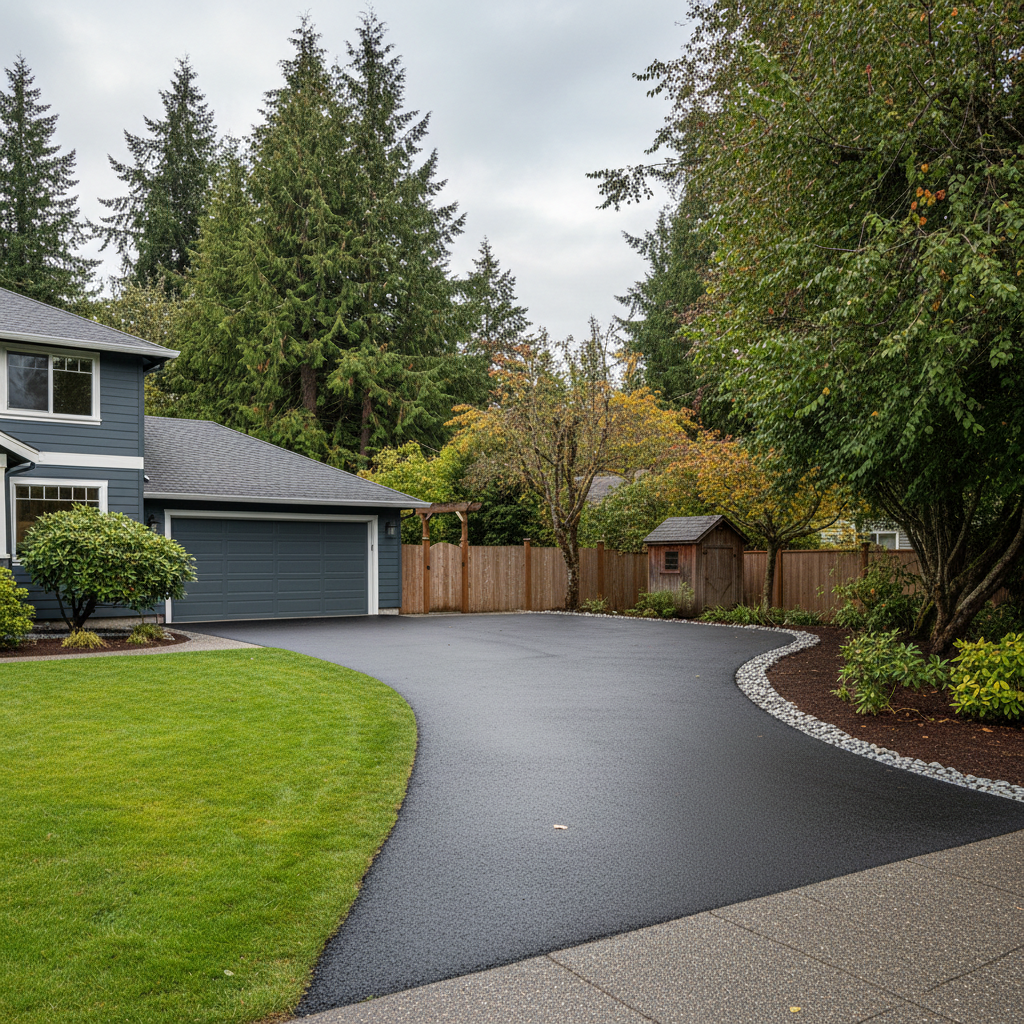 Completed residential asphalt work at a residential property in Seattle, WA