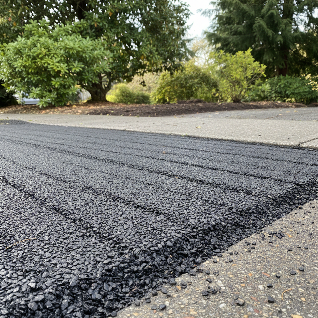 Completed asphalt milling work at a residential property in Seattle, WA