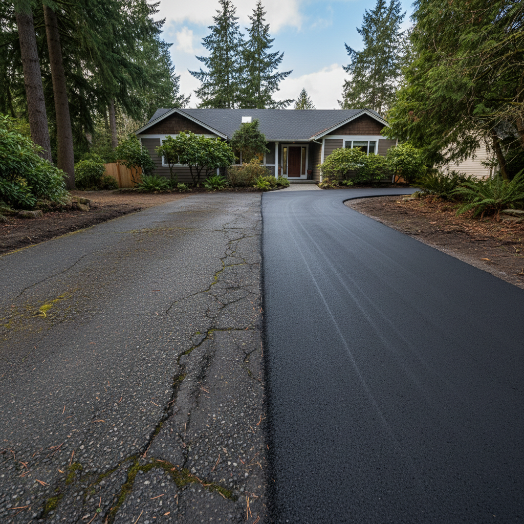 Completed commercial asphalt work at a residential property in Renton, WA