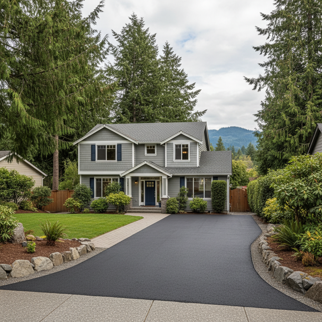 Completed residential asphalt work at a residential property in Renton, WA