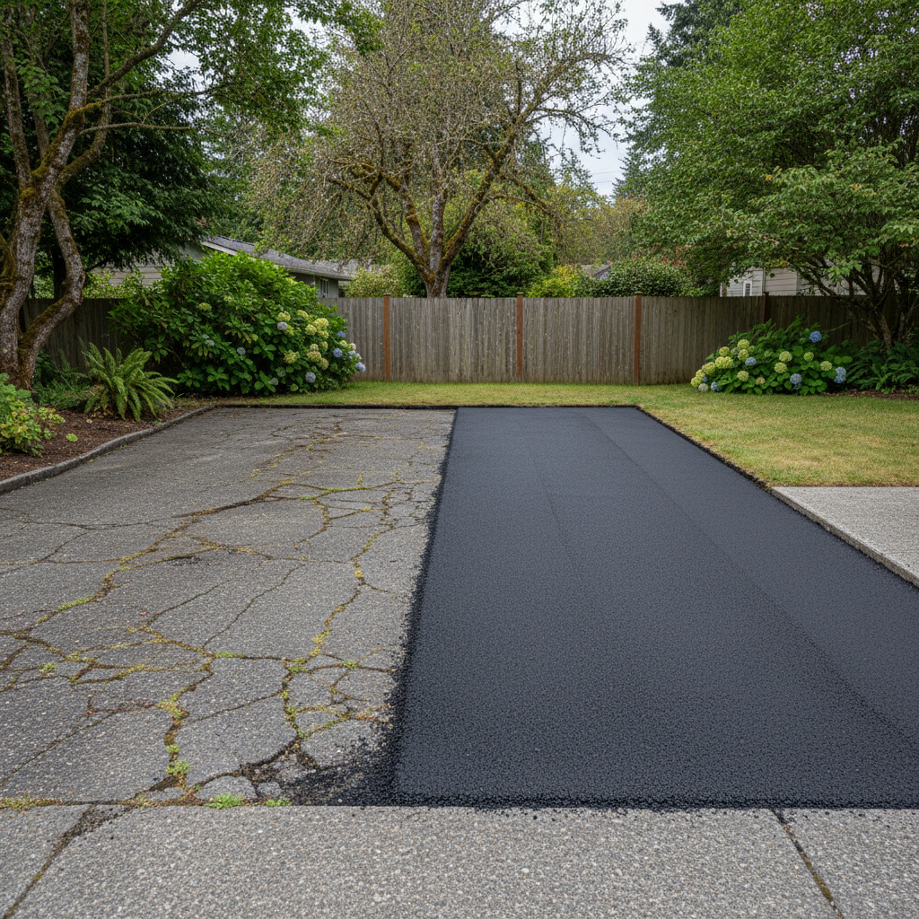 Completed commercial asphalt work at a residential property in Seattle, WA