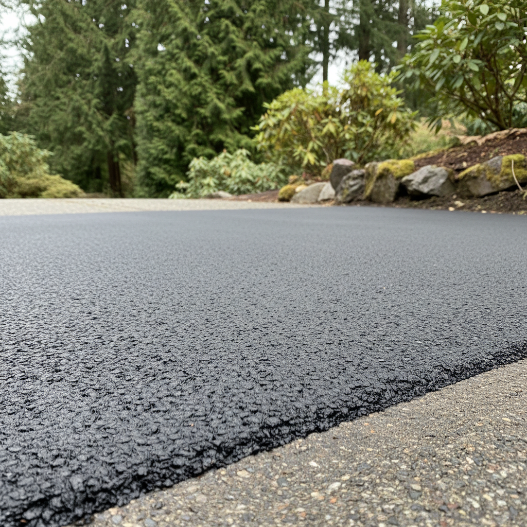 Completed asphalt patching work at a residential property in Federal Way, WA