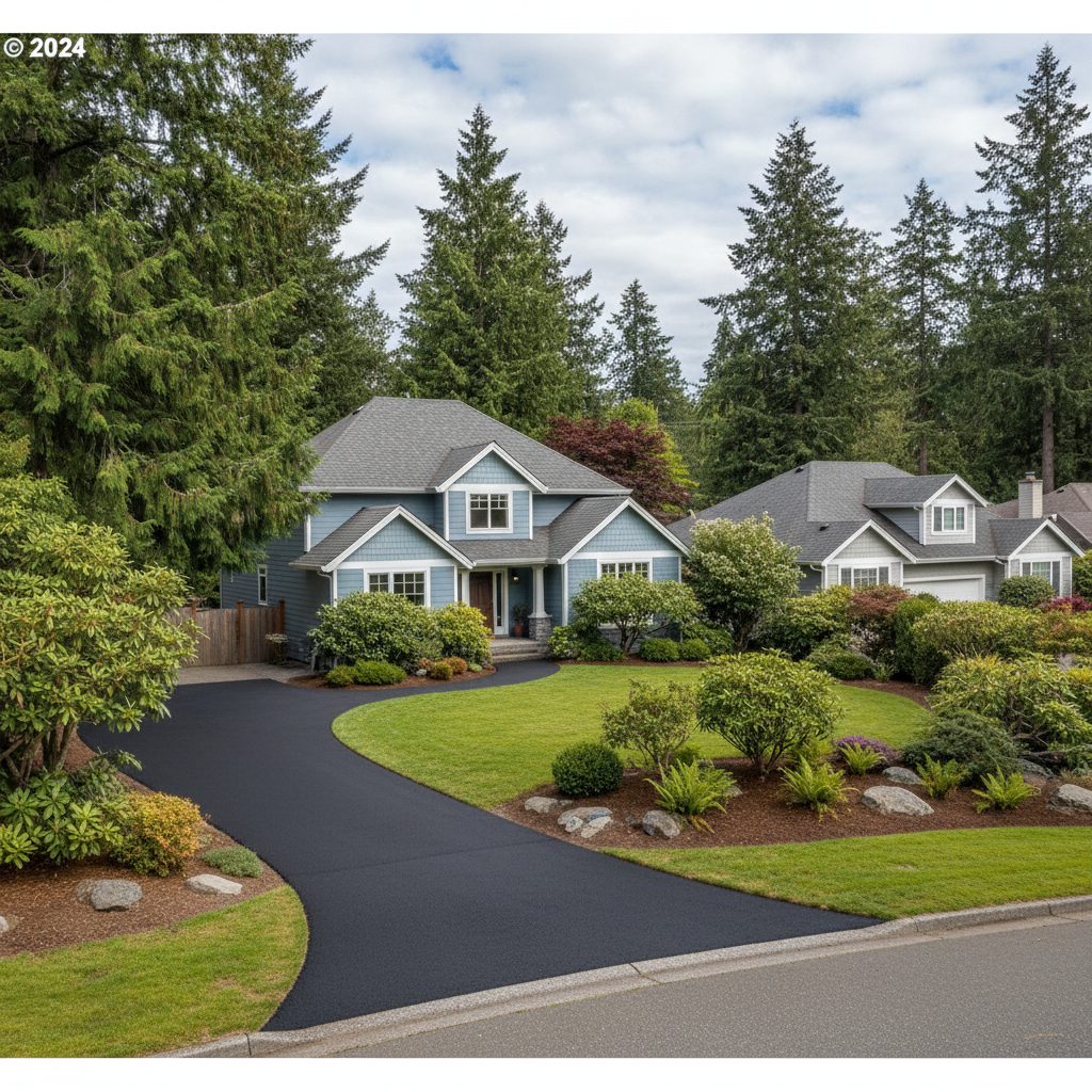 Completed asphalt paving work at a residential property in Federal Way, WA