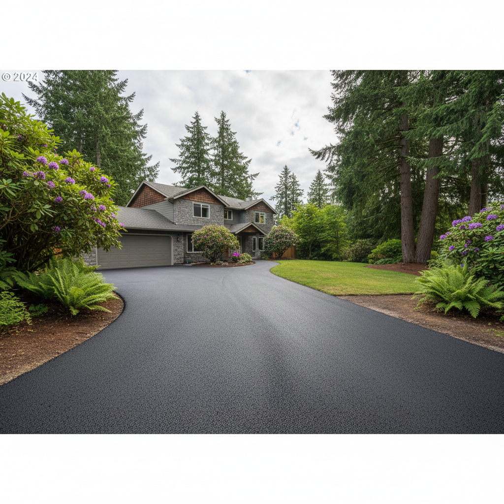 Completed asphalt paving work at a residential property in Federal Way, WA