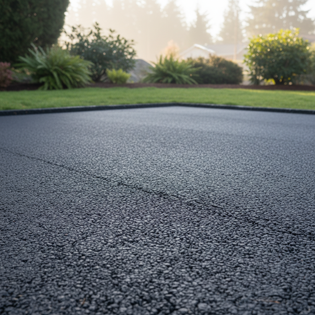 Completed parking lot paving work at a residential property in Everett, WA