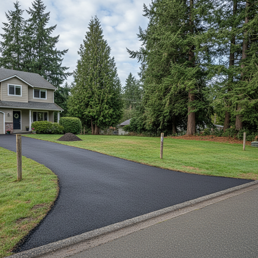 Completed asphalt milling work at a residential property in Marysville, WA
