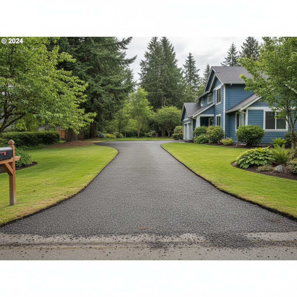 Completed asphalt milling work at a residential property in Arlington, WA