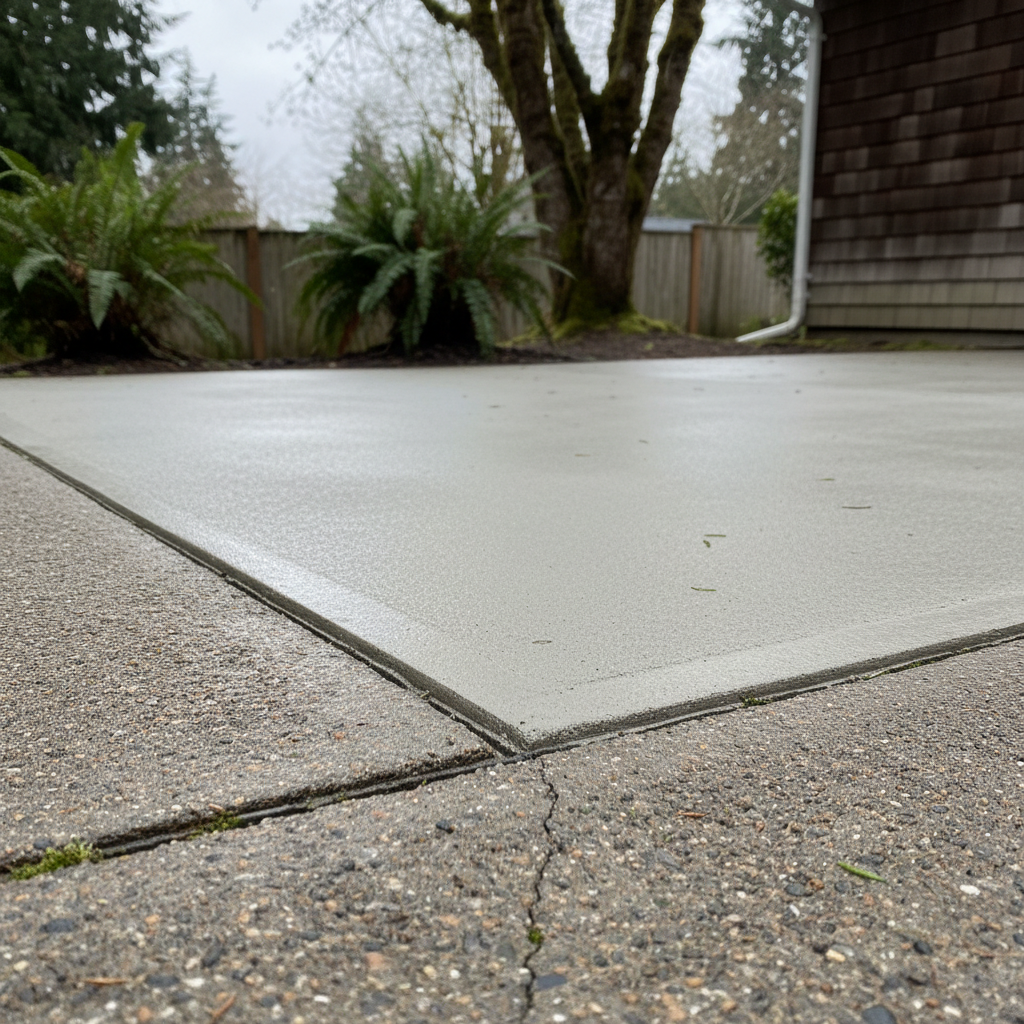 Completed concrete repair work at a residential property in Bremerton, WA