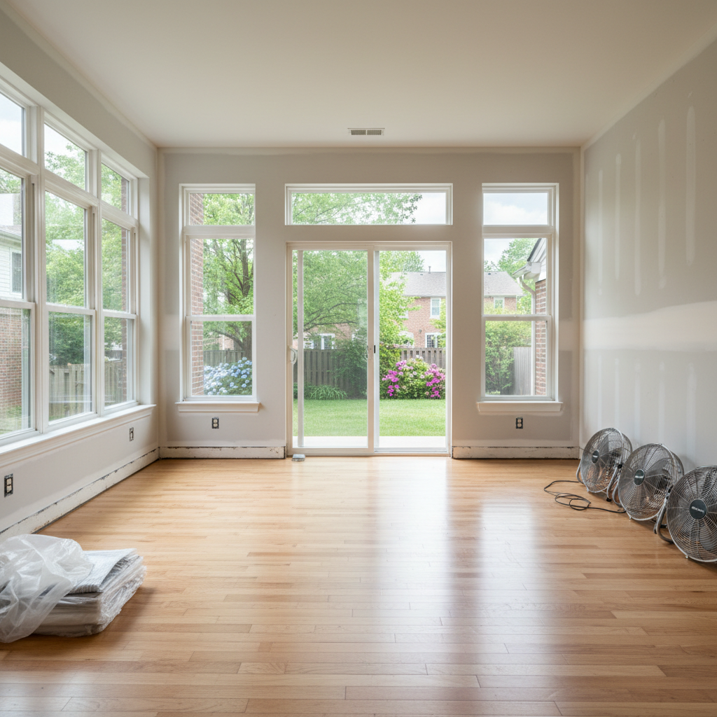 Completed structural drying work at a residential property in Washington, DC