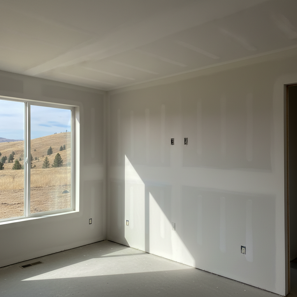 Completed drywall taping and mudding work at a residential property in Yakima, WA