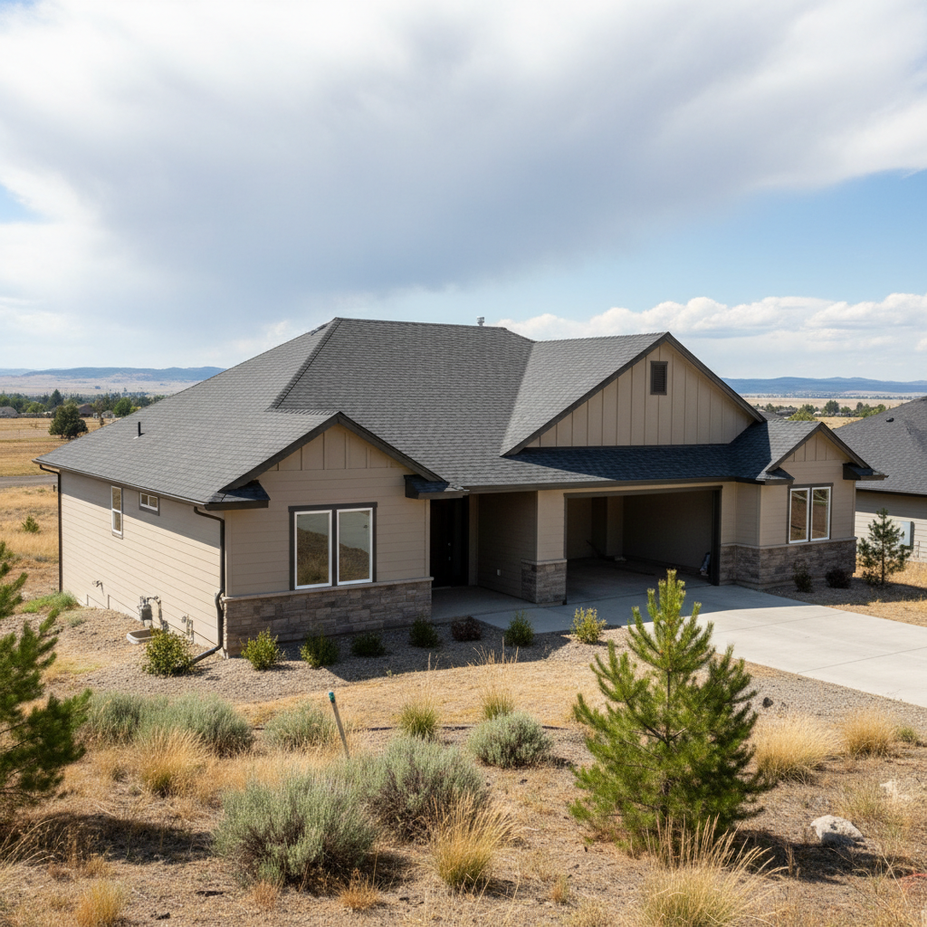 Completed new construction roofing work at a residential property in Moses Lake, WA