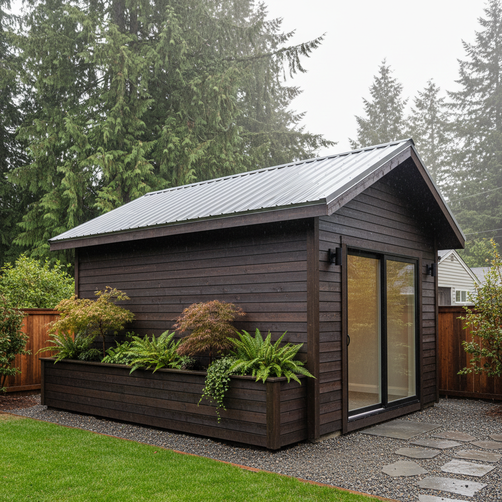 Completed office sheds work at a residential property in Seattle, WA