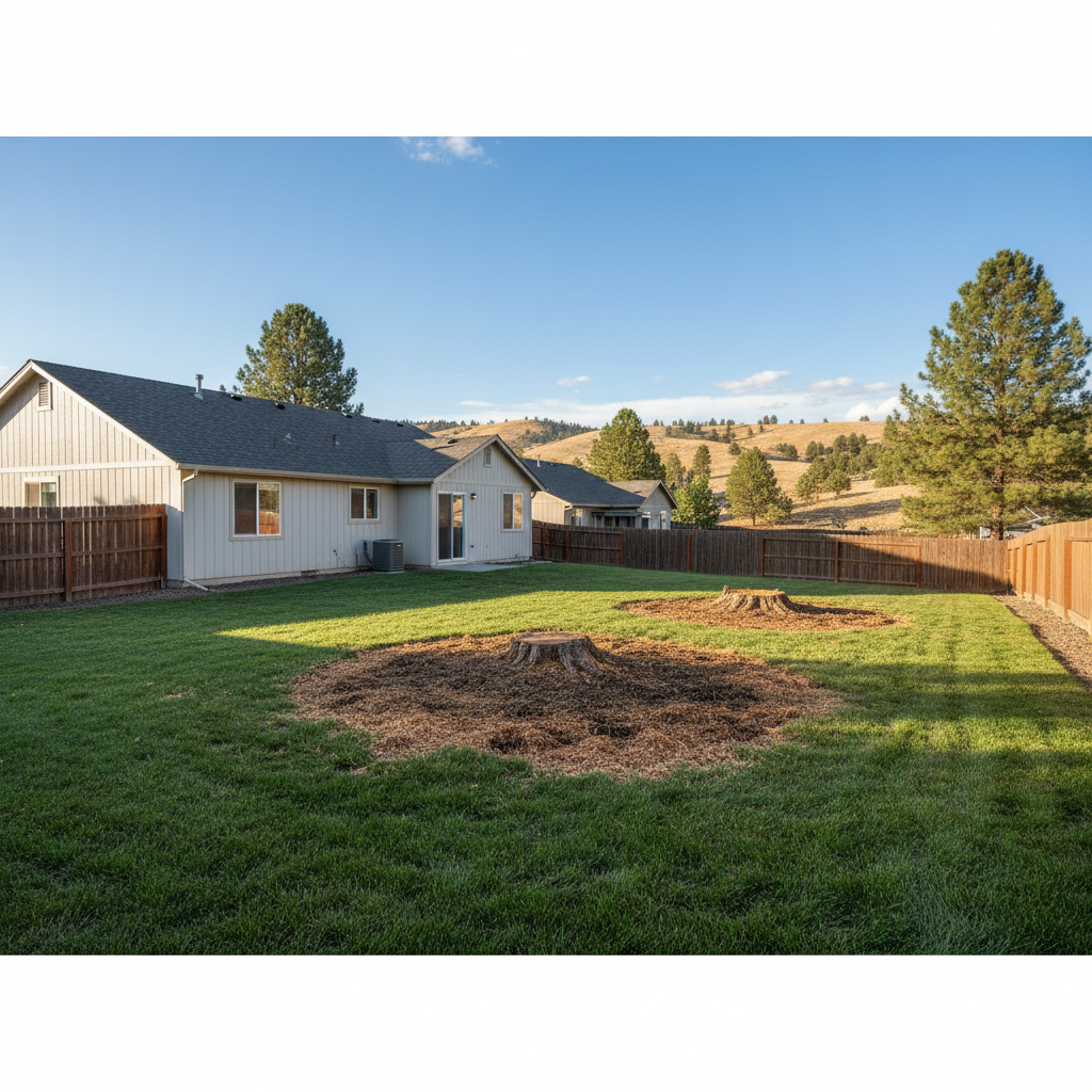 Completed stump grinding & removal work at a residential property in Pasco, WA