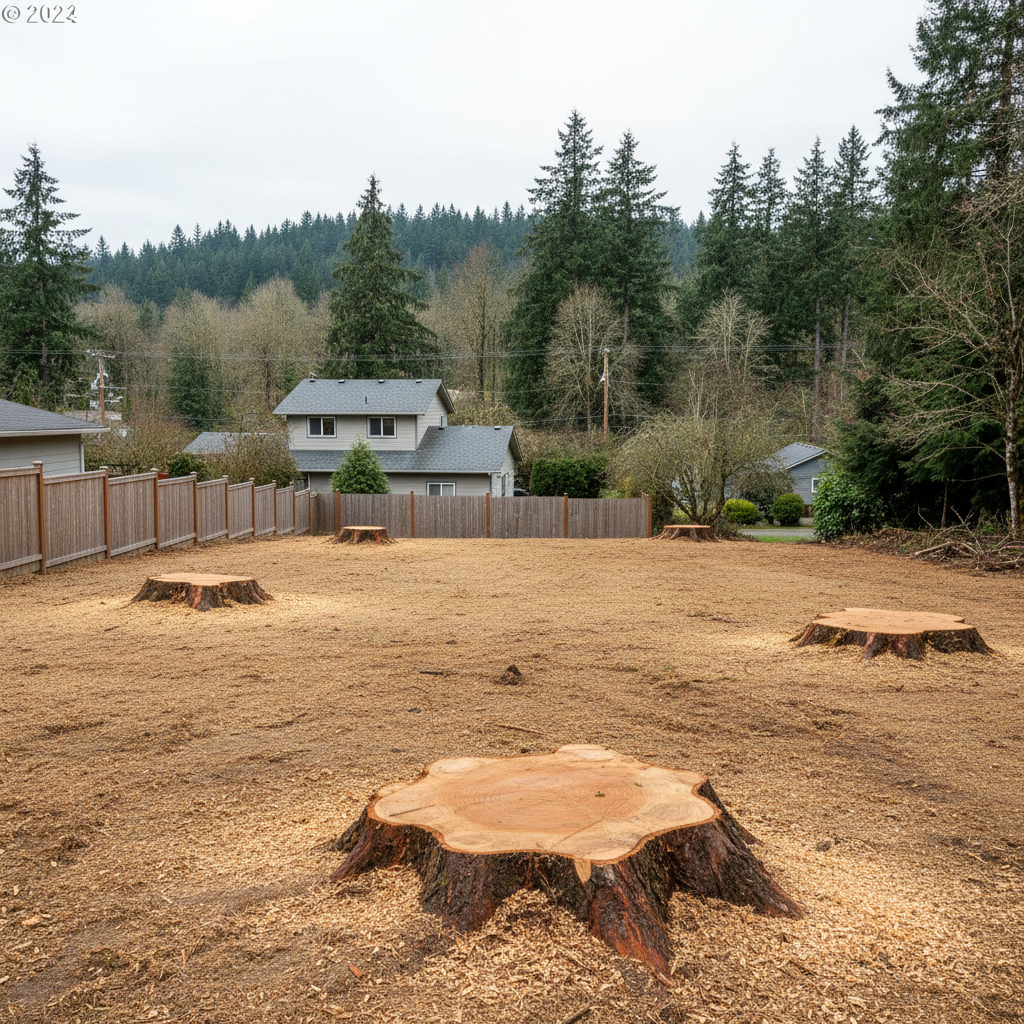 Completed land clearing work at a residential property in Tacoma, WA