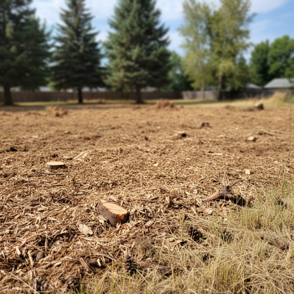 Completed lot clearing work at a residential property in Yakima, WA