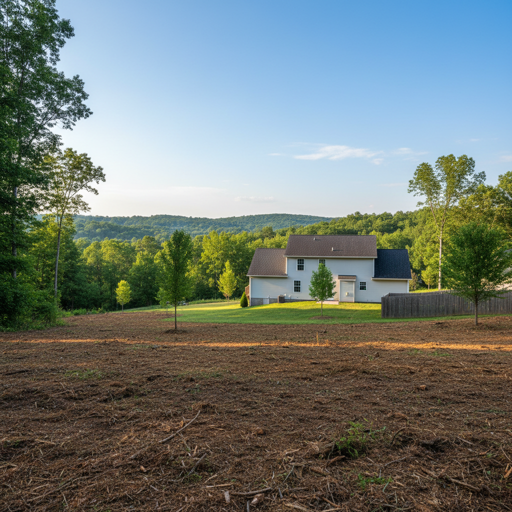 Completed land clearing work at a residential property in Morgantown, WV