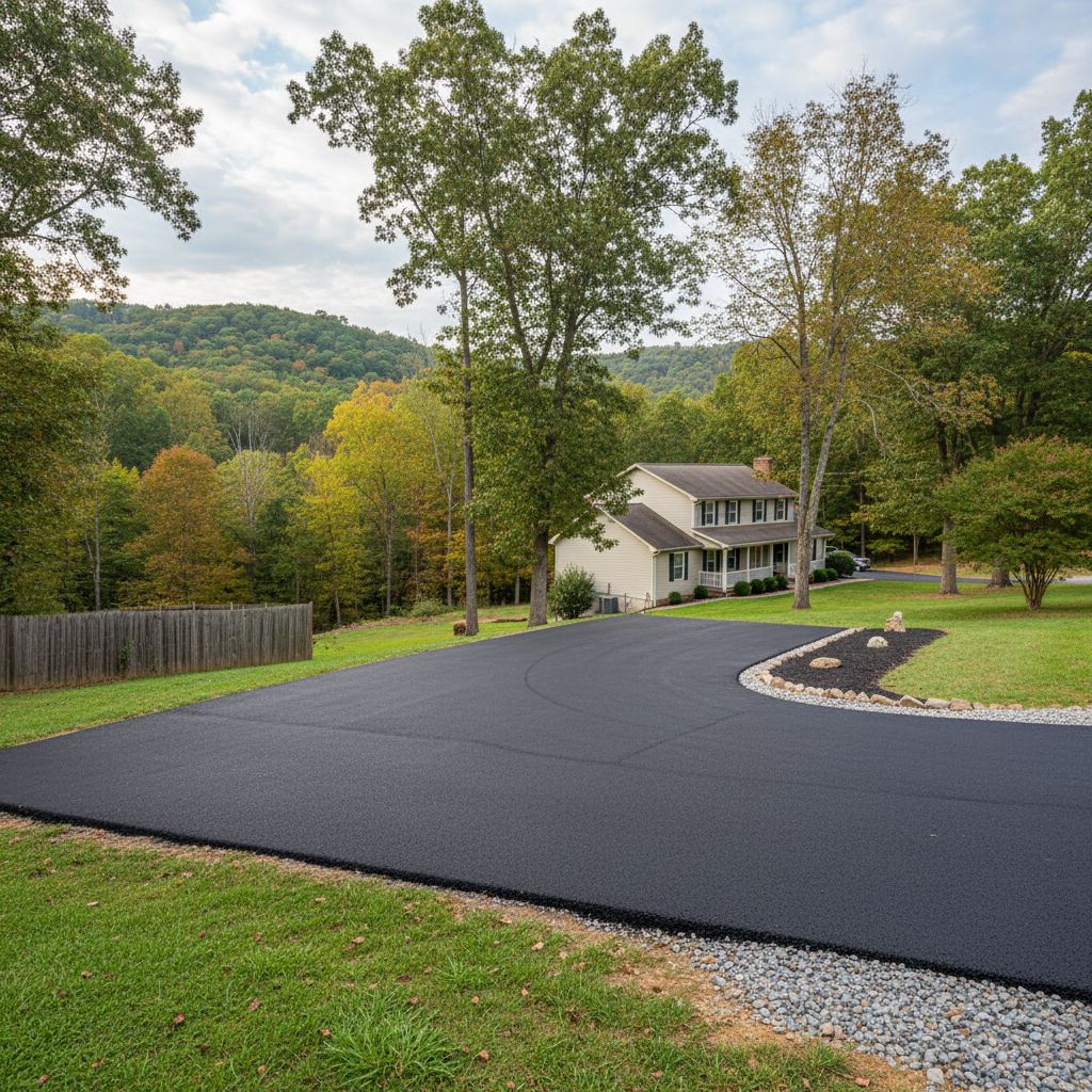 Completed commercial asphalt work at a residential property in Hernshaw, WV