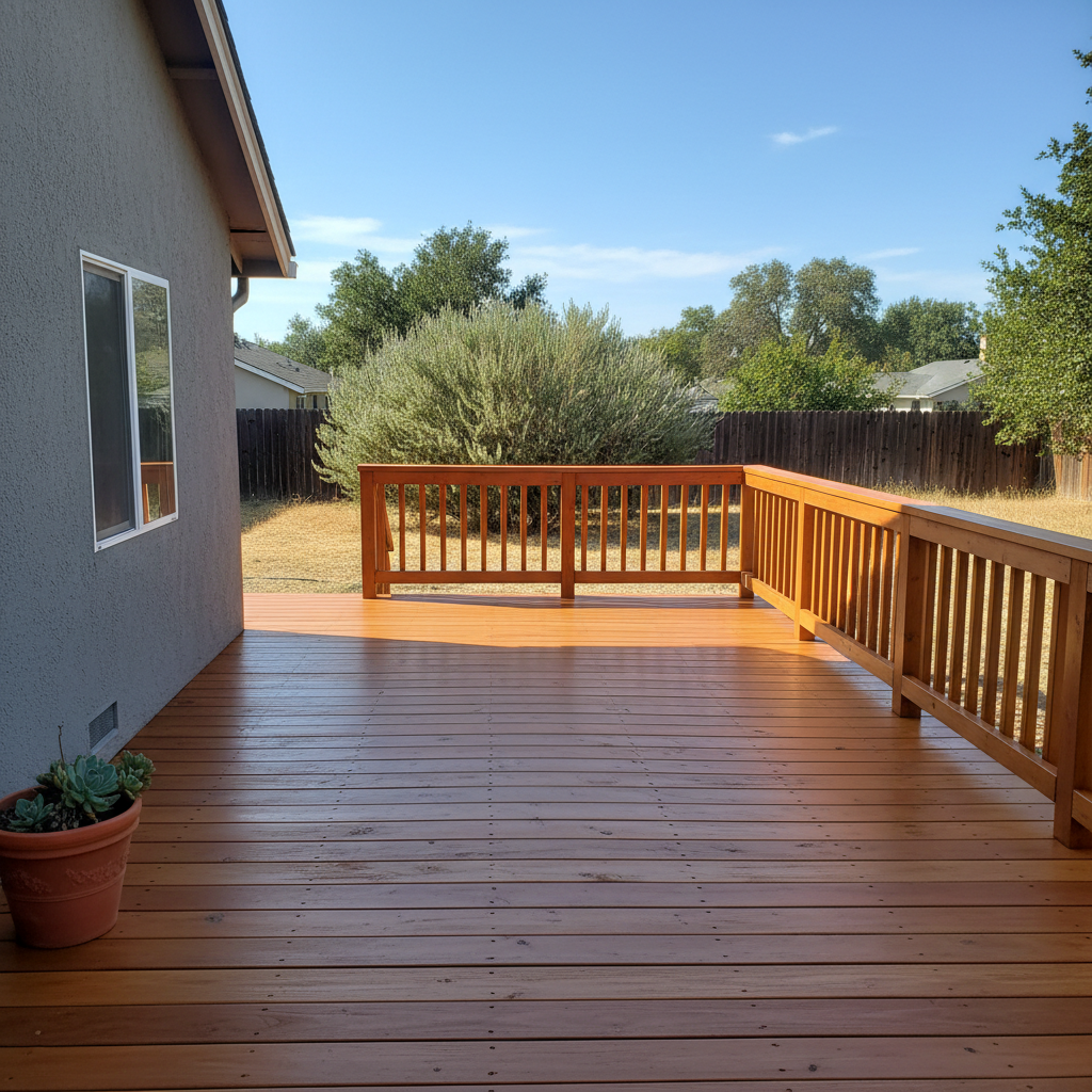 Completed deck painting & staining work at a residential property in Modesto, CA