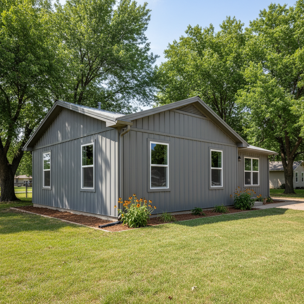 Completed metal siding work at a residential property in Guymon, OK
