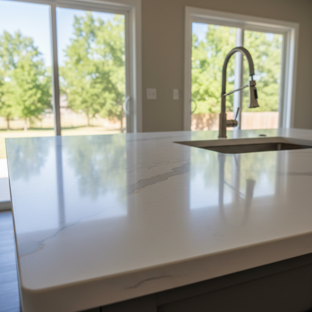 Completed kitchen island installation work at a residential property in Bixby, OK