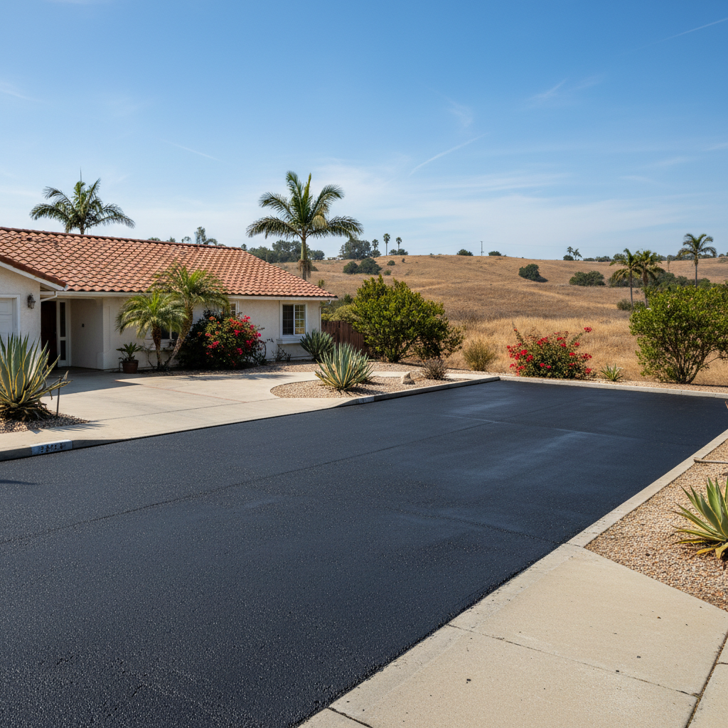 Completed slurry coating work at a residential property in Oceanside, CA