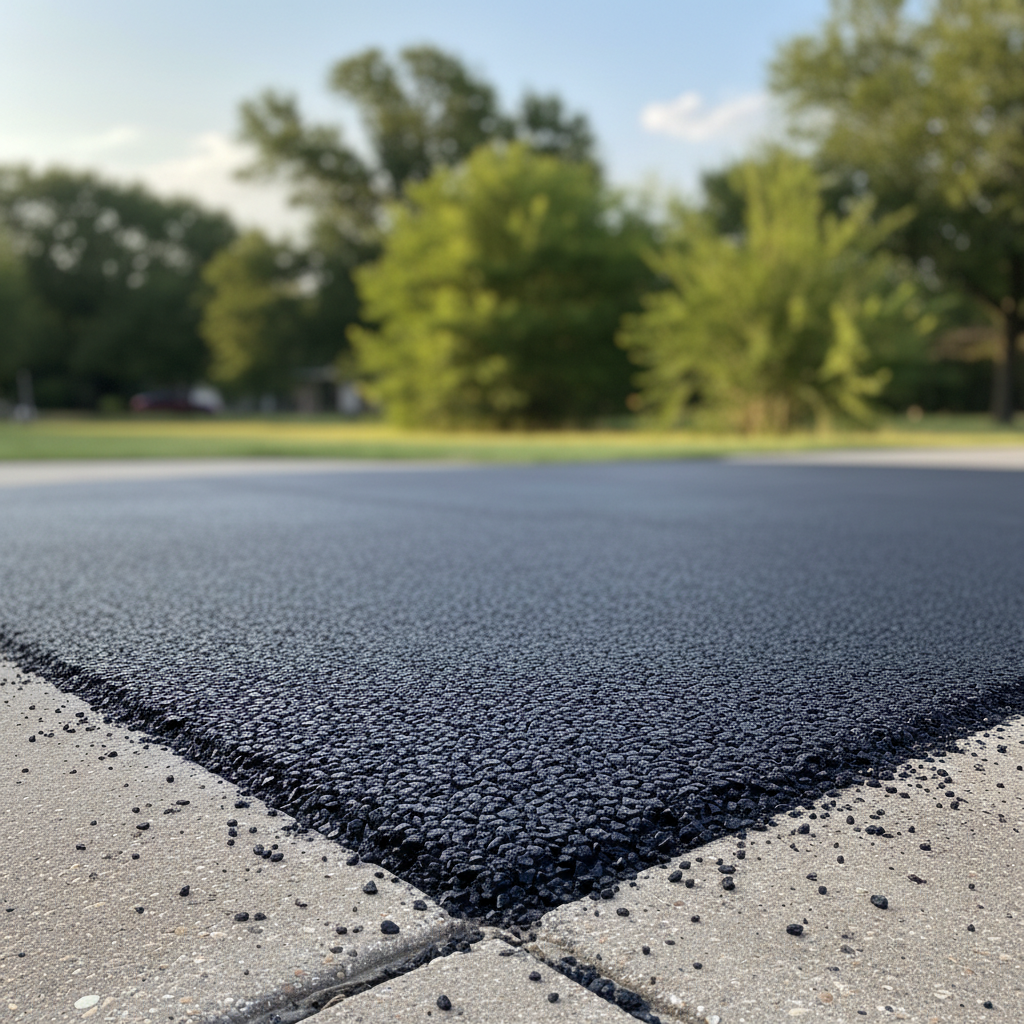 Completed asphalt patching work at a residential property in Fort Worth, TX