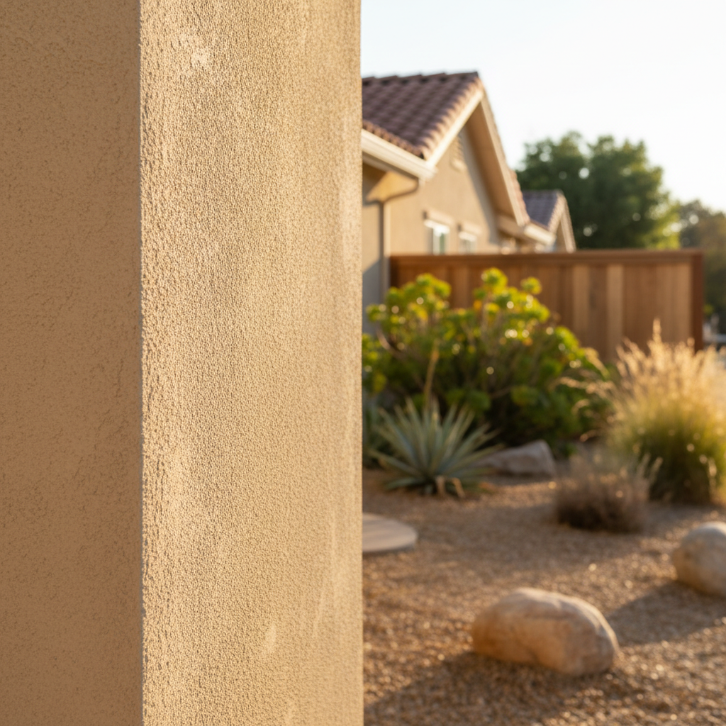 Completed residential stucco work at a residential property in Carlsbad, CA