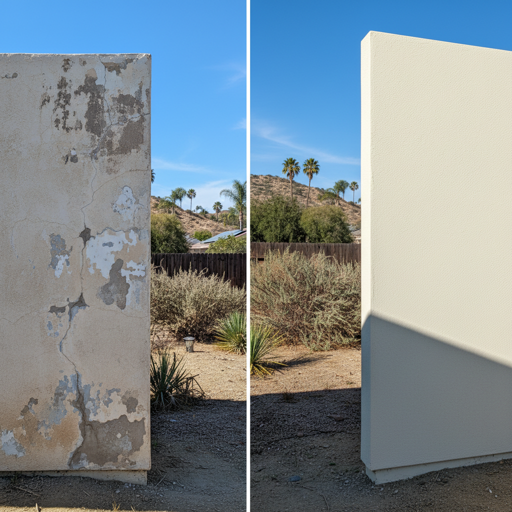 Completed eifs installation work at a residential property in Fontana, CA