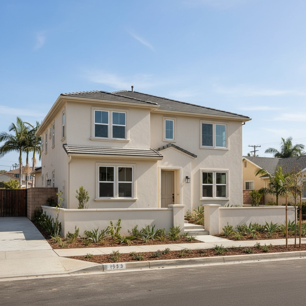 Completed commercial stucco work at a residential property in Long Beach, CA