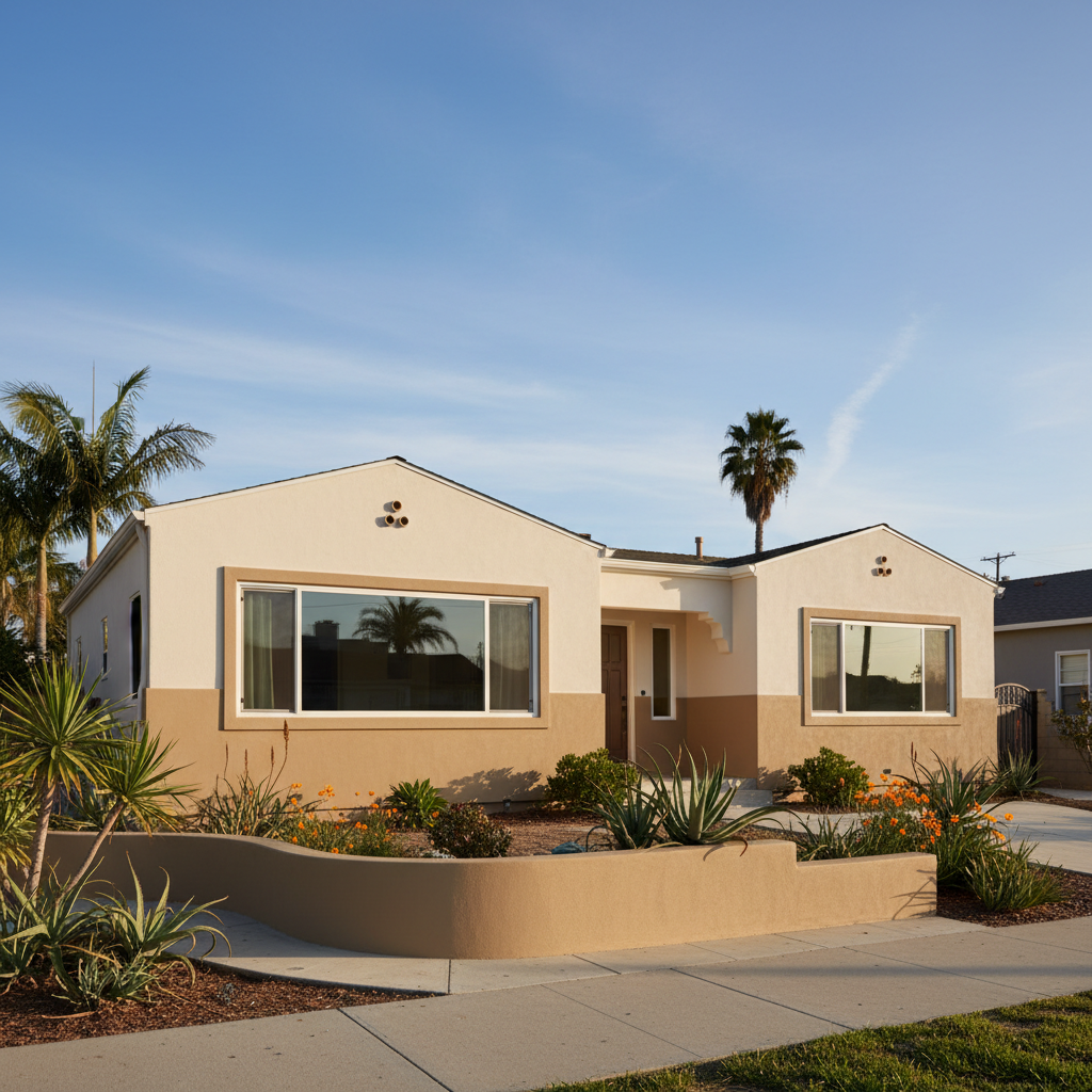 Completed commercial stucco work at a residential property in Long Beach, CA