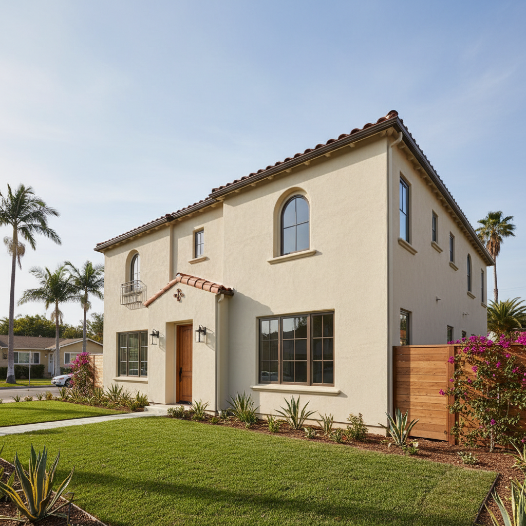 Completed commercial stucco work at a residential property in Long Beach, CA