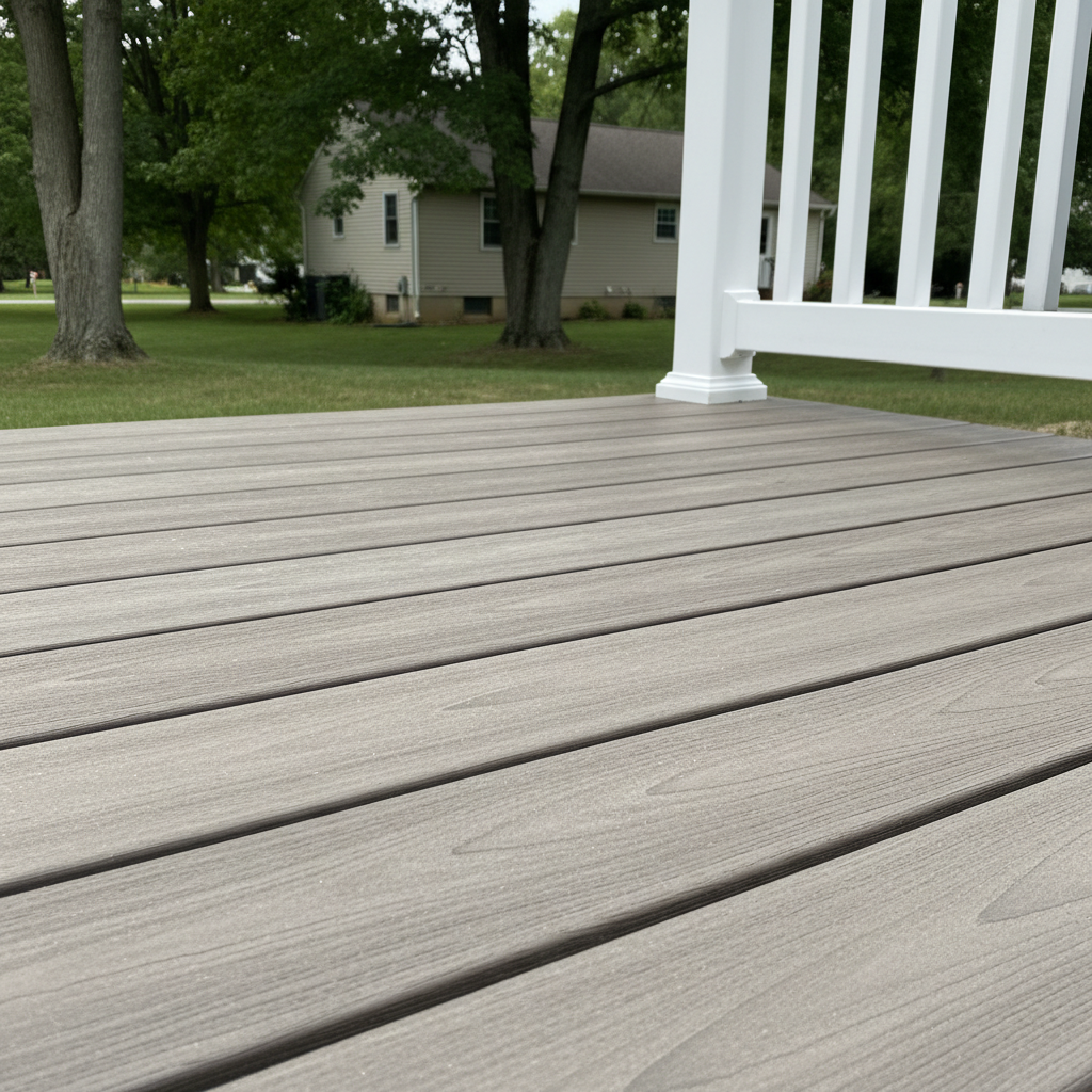 Completed composite decks work at a residential property in Bristol, CT
