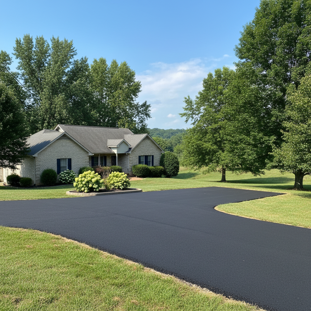 Completed parking lot paving work at a residential property in Bowling Green, KY