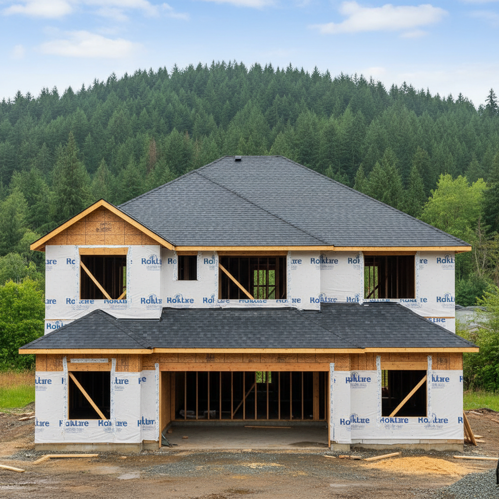 Completed framing & roofing work at a residential property in Hillsboro, OR