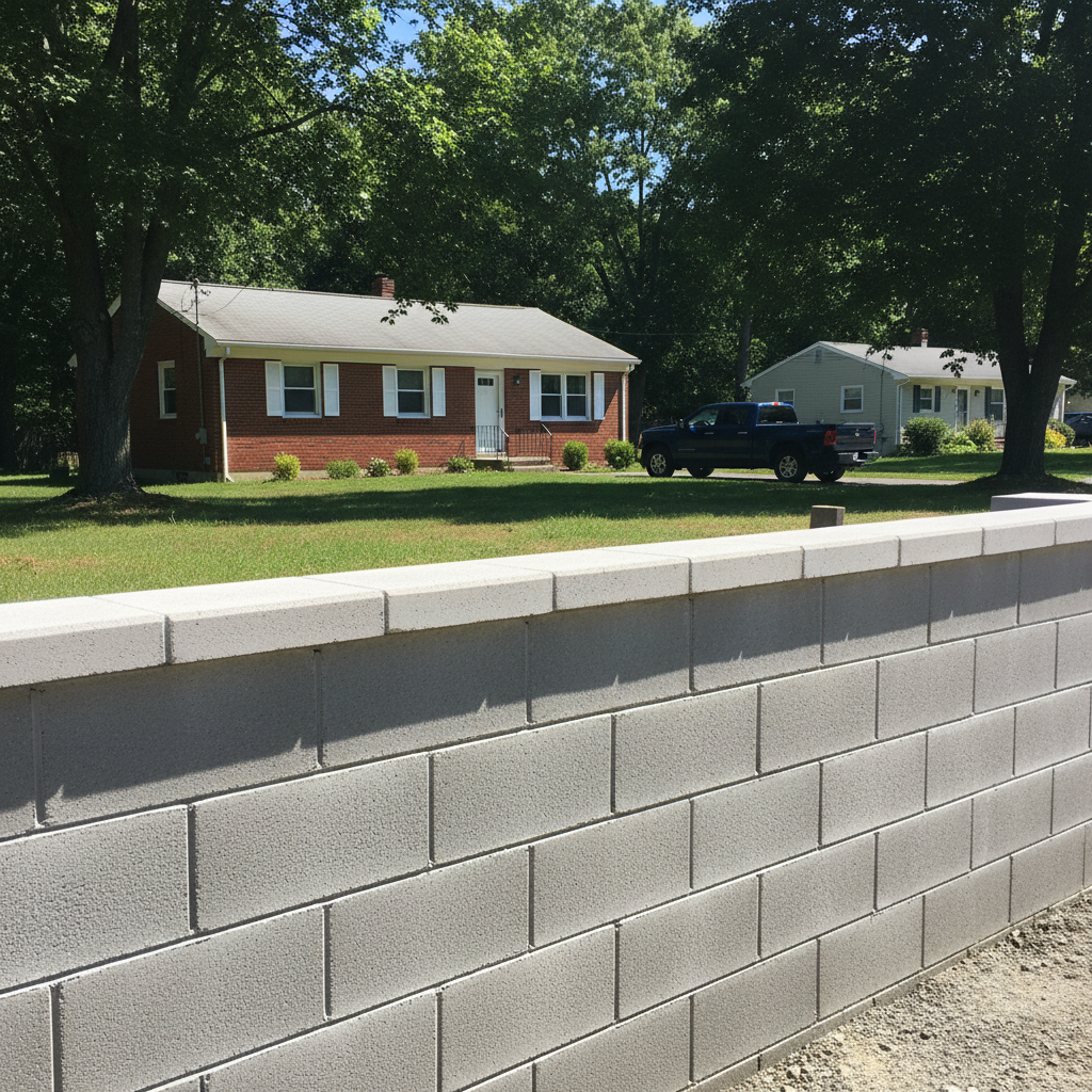 Block Wall Construction in Wellesley