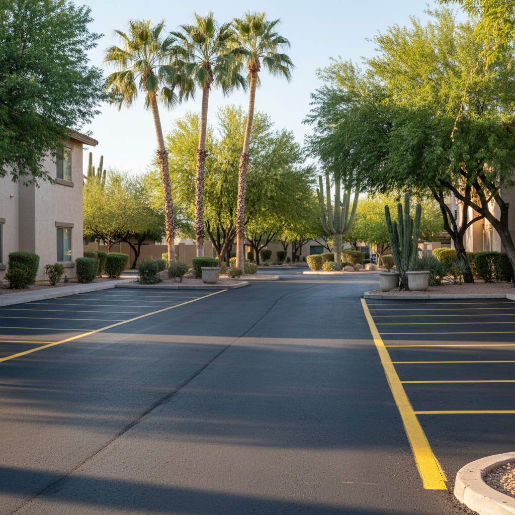 Completed commercial asphalt work at a residential property in Tempe, AZ