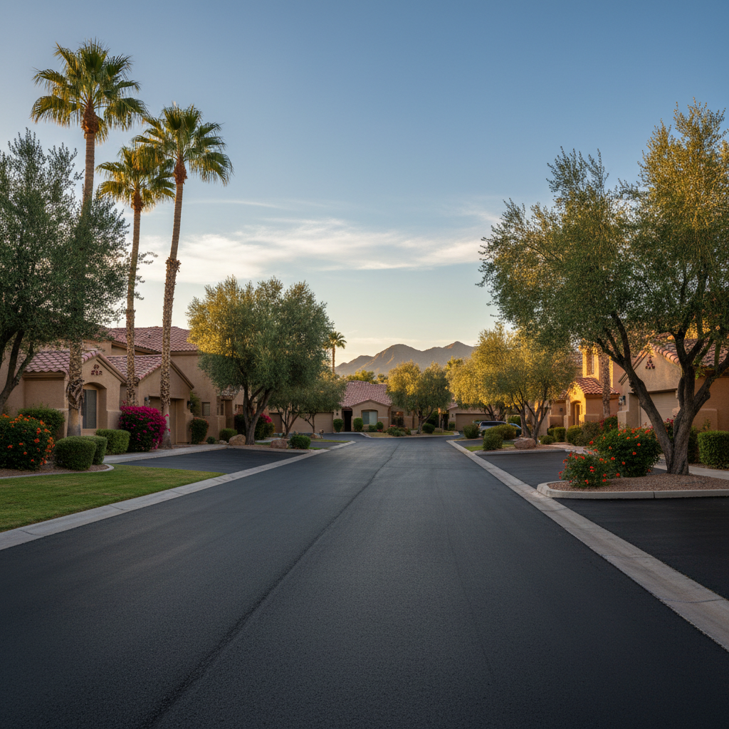 Completed commercial asphalt work at a residential property in El Mirage, AZ