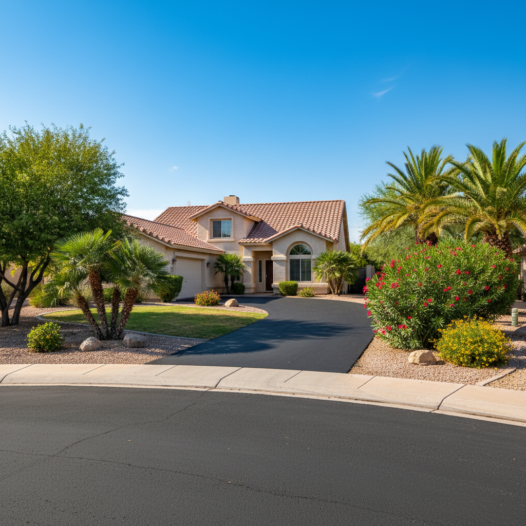 Completed residential asphalt work at a residential property in Phoenix, AZ