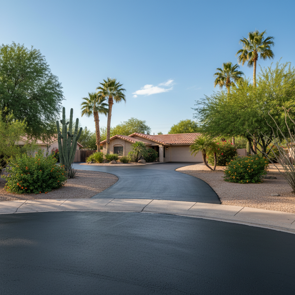 Completed slurry coating work at a residential property in Phoenix, AZ