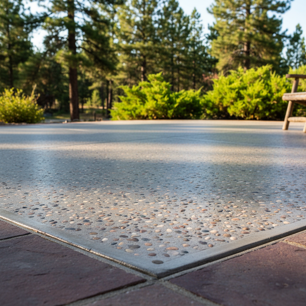 Completed concrete patios work at a residential property in Flagstaff, AZ