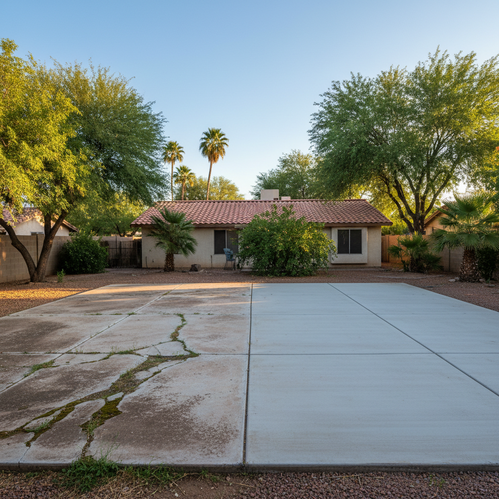 Completed concrete foundations work at a residential property in Bullhead City, AZ
